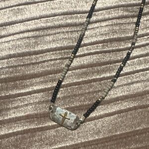 Gold and Silver Cross Pendant Necklace